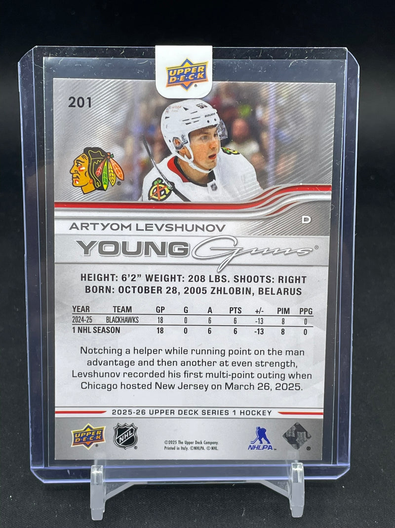 2025 UPPER DECK SERIES ONE - DELUXE - YOUNG GUNS - A. LEVSHUNOV - #201 - #'D/250 - RC