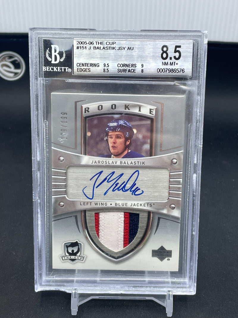2005 UPPER DECK THE CUP - ROOKIE - J. BALASTIK - #151 - #'D/199 - DUAL RELIC - AUTOGRAPH - BGS 8.5 - RC