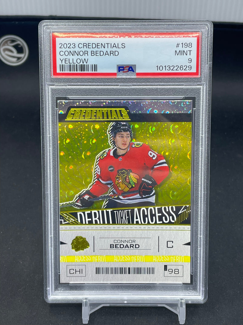 2023 UPPER DECK CREDENTIALS - YELLOW - DEBUT TICKET ACCESS - C. BEDARD -