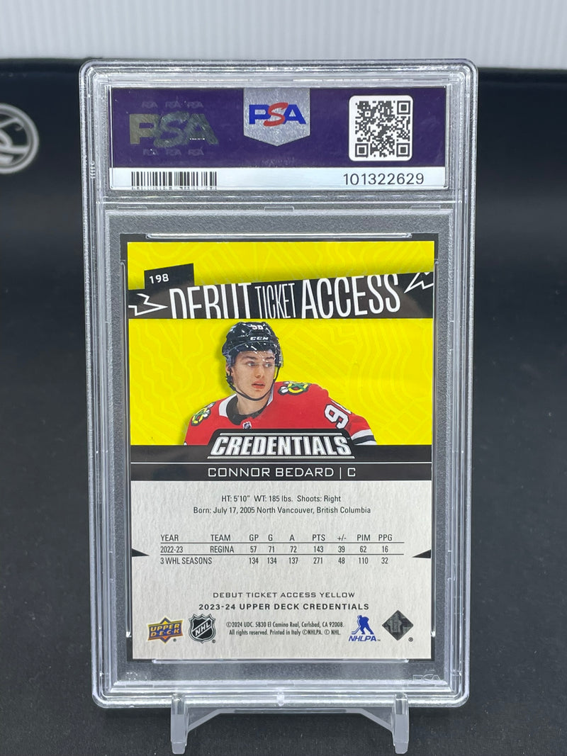 2023 UPPER DECK CREDENTIALS - YELLOW - DEBUT TICKET ACCESS - C. BEDARD -
