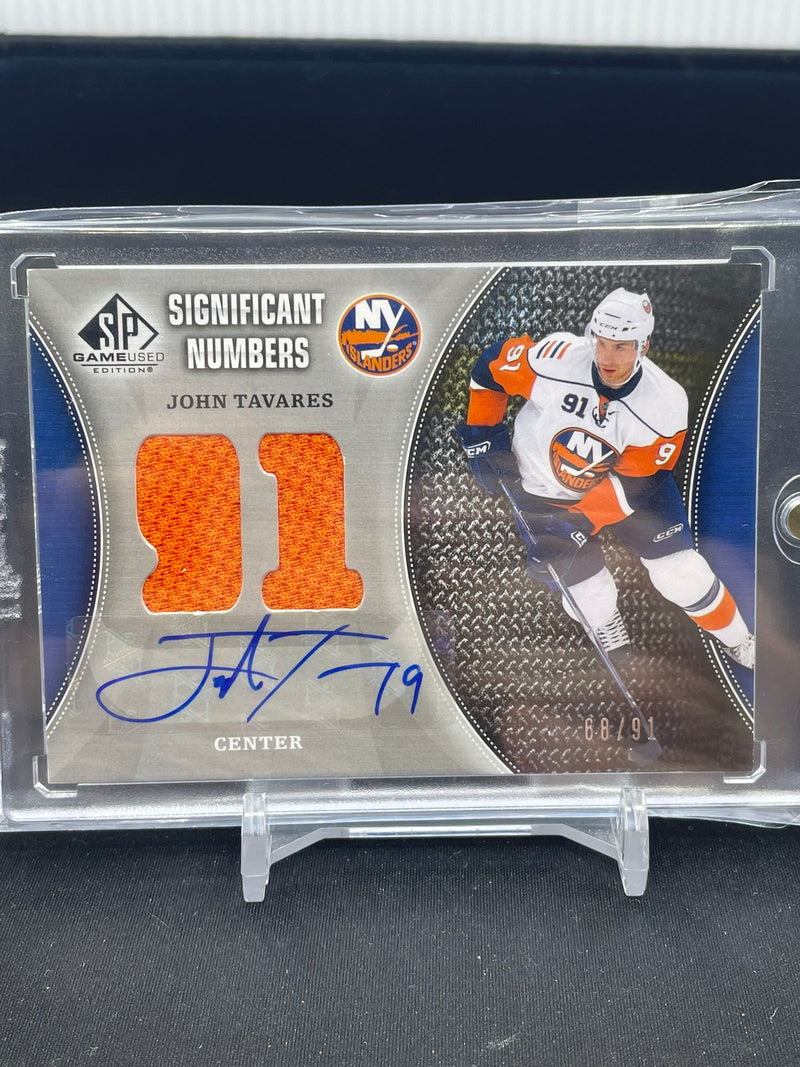 2009 UPPER DECK SP GAME USED - SIGNIFICANT NUMBERS - J. TAVARES - #SN-TA - #'D/91 - RELIC - AUTOGRAPH