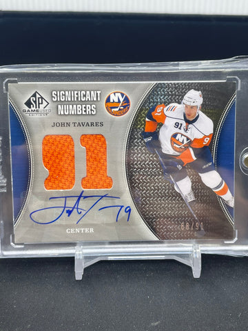 2009 UPPER DECK SP GAME USED - SIGNIFICANT NUMBERS - J. TAVARES - #SN-TA - #'D/91 - RELIC - AUTOGRAPH