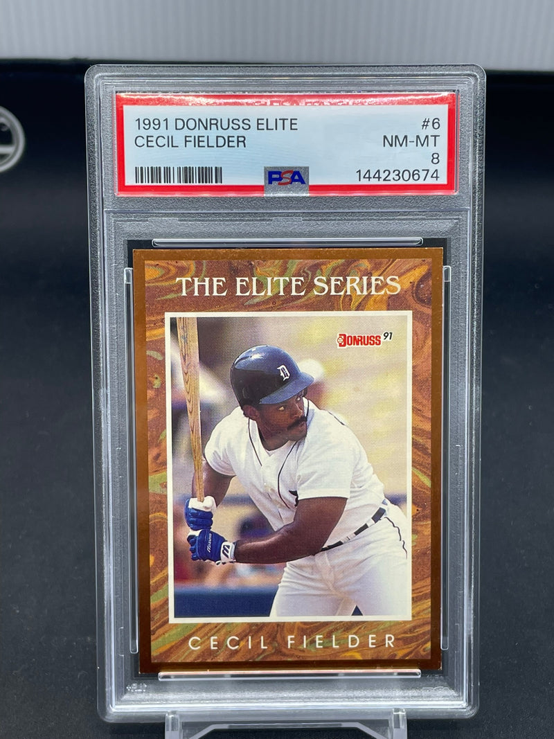 1991 DONRUSS ELITE - THE ELITE SERIES - C. FIELDER - #6 - #'D/10000 - PSA 8