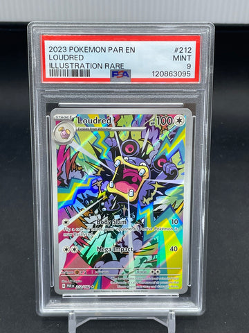 POKEMON - PARADOX RIFT - LOUDRED - ILLUSTRATION RARE - #212 - PSA 9