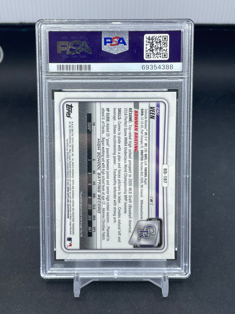 2020 TOPPS BOWMAN DRAFT - CHROME SAPPHIRE - 1ST BOWMAN - Z. VEEN -