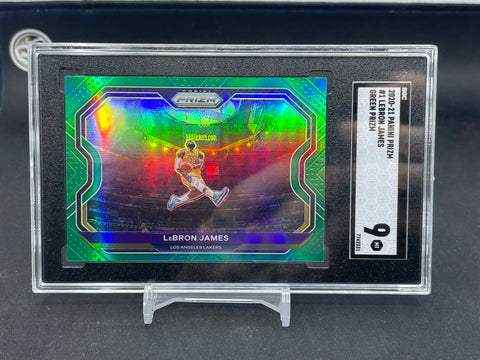 2020 PANINI PRIZM - GREEN PRIZM - L. JAMES - #1 - SGC 9