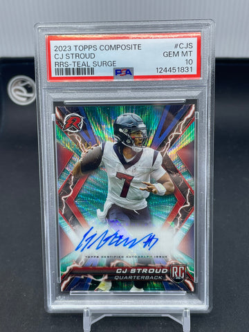 2023 TOPPS COMPOSITE - TEAL SURGE - RESURGENCE ROOKIE - C. STROUD - #RRS-CJS - #'D/149 - AUTOGRAPH - PSA 10 - RC