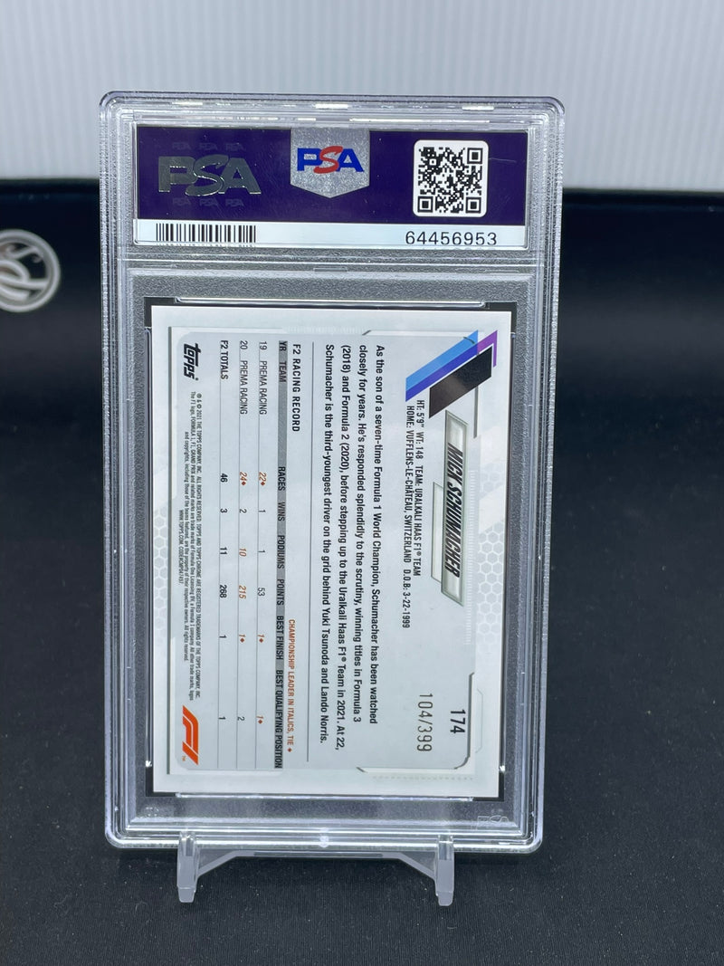 2021 TOPPS CHROME F1 - PURPLE REFRACTOR - M. SCHUMACHER - #174 - #'D/399 - PSA 9 - RC