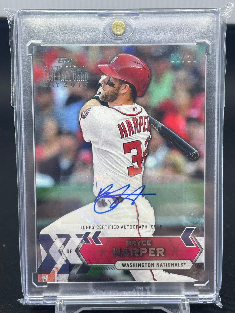 2017 TOPPS NATIONAL BASEBALL CARD DAY - B. HARPER - #AU-BH - #'D/20 - AUTOGRAPH
