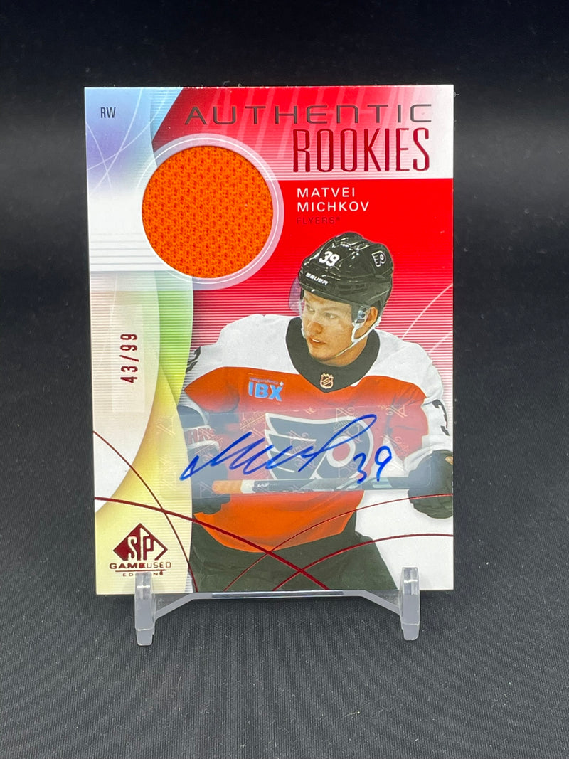 2024 UPPER DECK SP GAME USED - RED AUTO JERSEY - AUTHENTIC ROOKIES - M. MICHKOV - #250 - #'D/99 - RELIC - AUTOGRAPH - RC