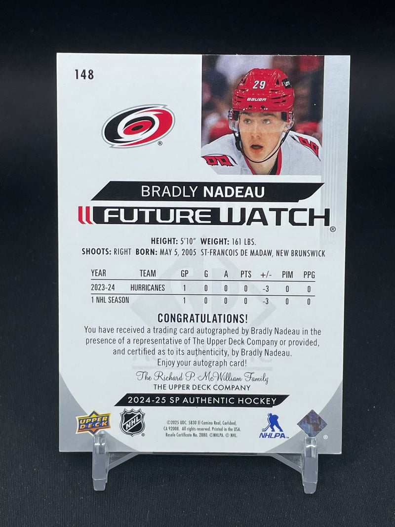 2024 UPPER DECK SP AUTHENTIC - FUTURE WATCH AUTO - B. NADEAU - #148 - #'D/999 - AUTOGRAPH - RC
