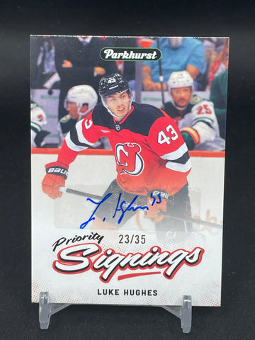 2026 UPPER DECK SPRING PROMO - PARKHURST PRIOTIY SIGNINGS - L. HUGHES - #PS-LH - #'D/35 - AUTOGRAPH