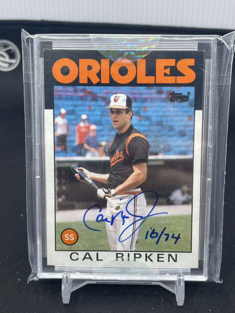 2004 TOPPS ORIGINALS - 1986 TOPPS BUYBACK - C. RIPKEN - #304 - #'D/74 - AUTOGRAPH