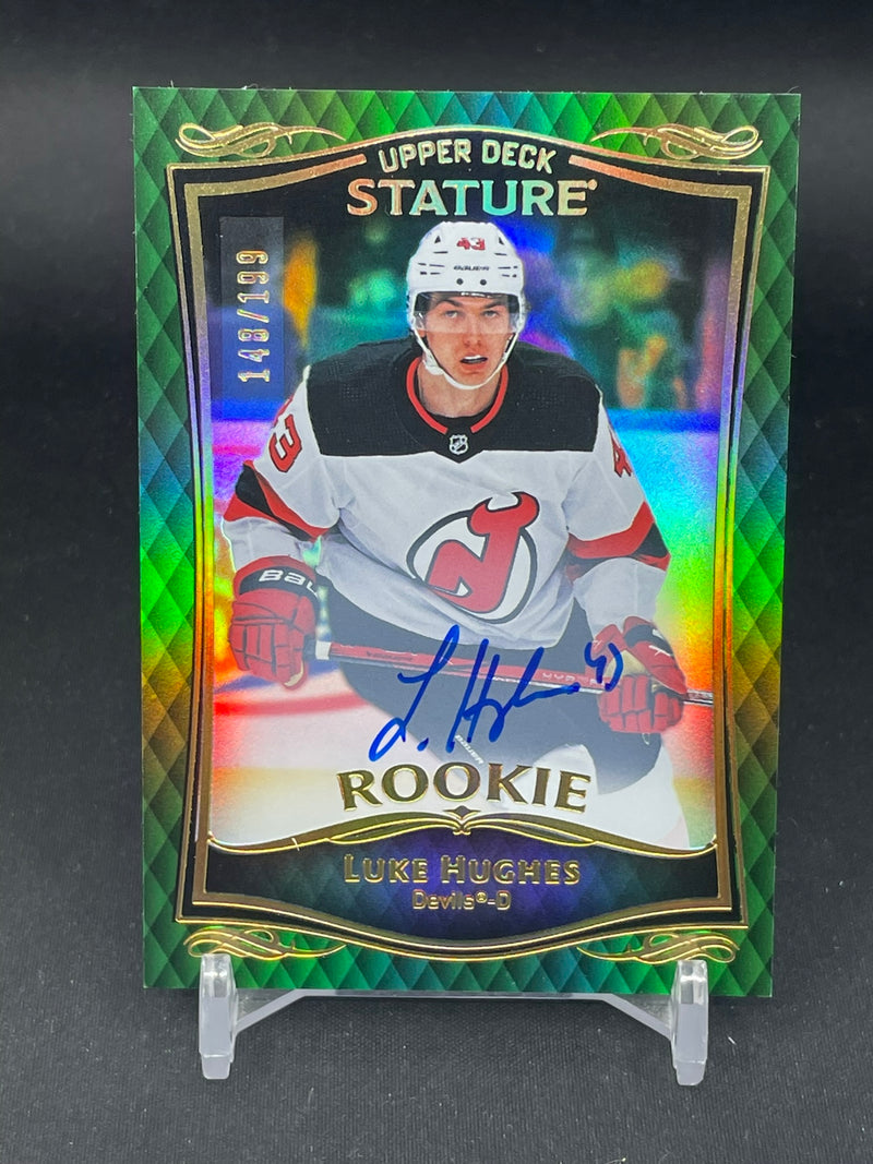 2023 UPPER DECK STATURE - AUTO GREEN - ROOKIE - L. HUGHES - #34 - #'D/199 - AUTOGRAPH - RC