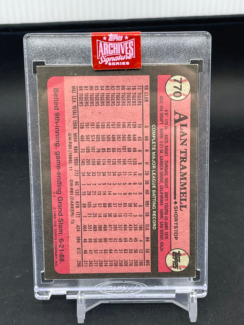 2019 TOPPS ARCHIVES - A. TRAMMELL - #770 - #'D/90 - AUTOGRAPH