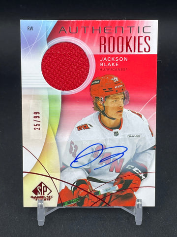 2024 UPPER DECK SP GAME USED - RED AUTO JERSEY - AUTHENTIC ROOKIES - J. BLAKE - #201 - #'D/99 - RELIC - AUTOGRAPH - RC