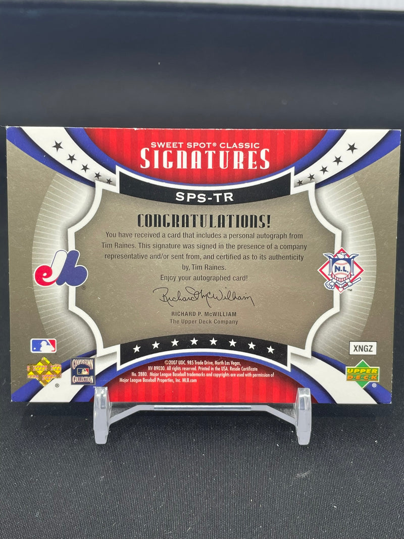 2007 UPPER DECK SWEET SPOT CLASSIC SIGNATURES - LEGENDARY AUTOGRAPH - T. RAINES - #SPS-TR - #'D/99 - AUTOGRAPH
