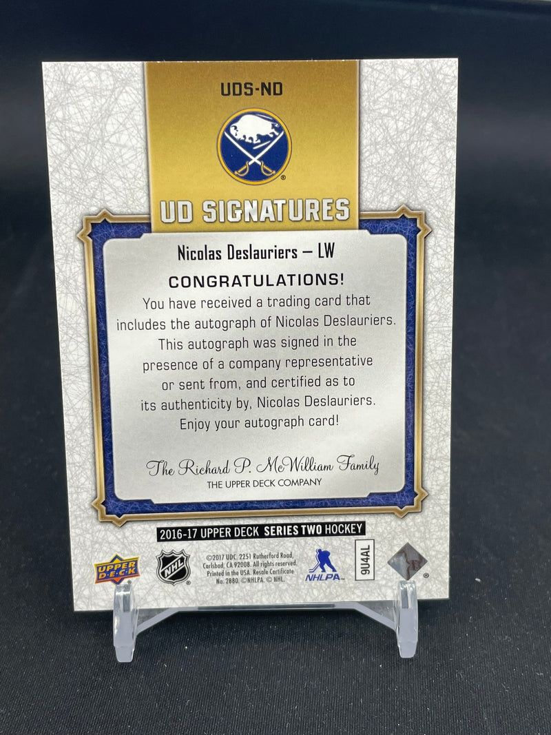 2016 UPPER DECK SERIES TWO - UD SIGNATURES - N. DESLAURIERS -
