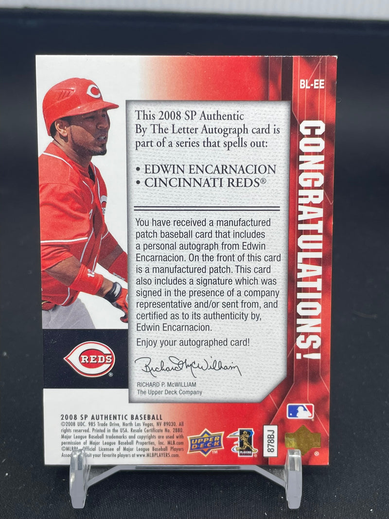 2008 UPPER DECK SP AUTHENTIC - BY THE LETTER - E. ENCARNACION - #BL-EE - #'D/75 - AUTOGRAPH PATCH