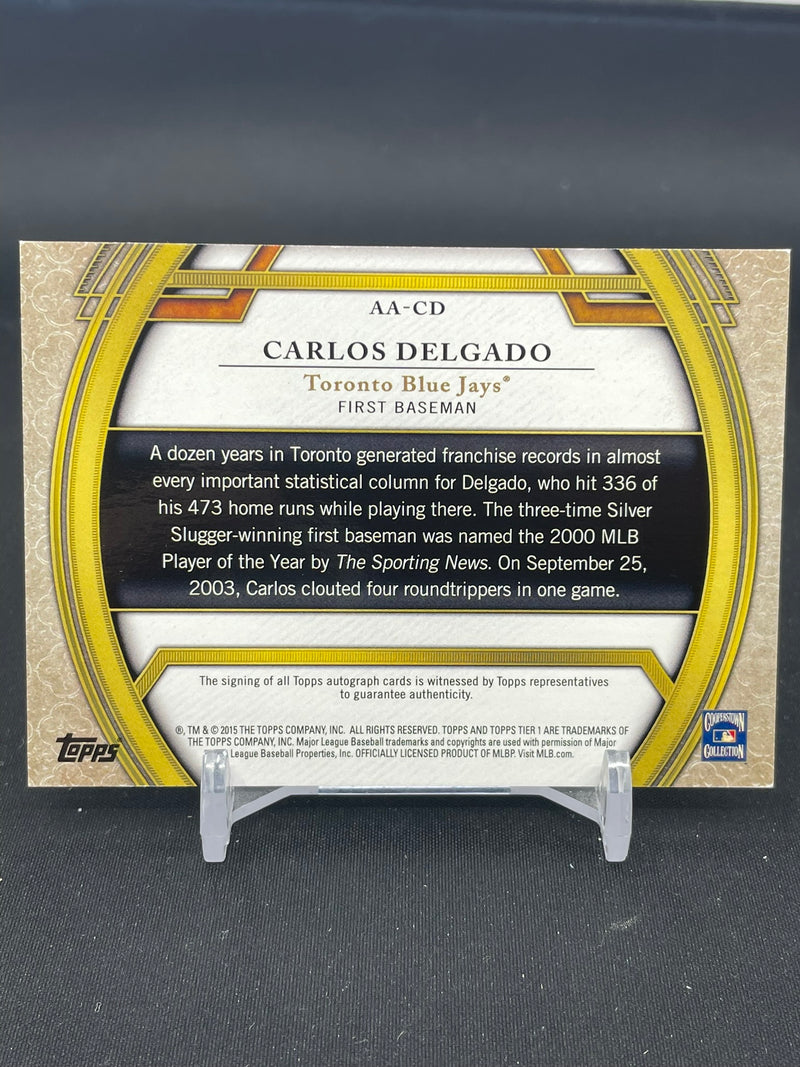 2015 TOPPS TIER ONE - ACCLAIMED AUTOGRAPHS - C. DELGADO - #AA-CD - #'D/399 - AUTOGRAPH