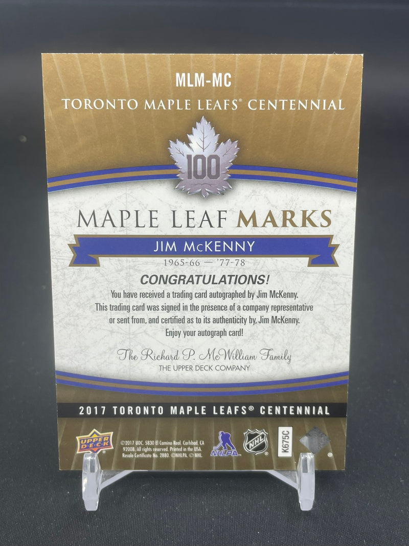 2017 UPPER DECK TORONTO MAPLE LEAFS CENTENNIAL - J. MCKENNY -