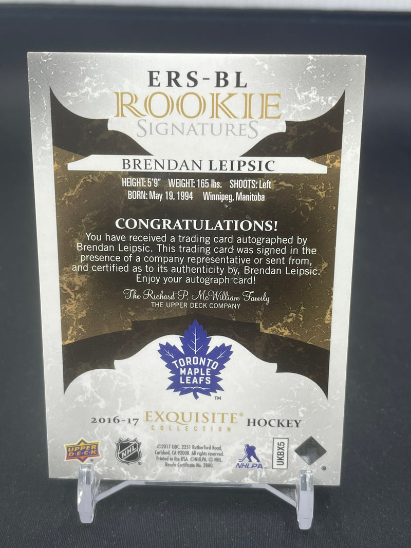 2016 UPPER DECK EXQUISITE COLLECTION - ROOKIE SIGNATURES - B. LEIPSIC - #ERS-BL - #'D/225 - AUTOGRAPH - RC