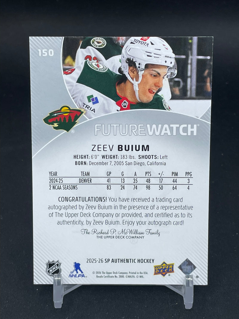 2025 UPPER DECK SP AUTHENTIC - FUTURE WATCH AUTO - Z. BUIUM - #150 - #'D/999 - AUTOGRAPH - RC