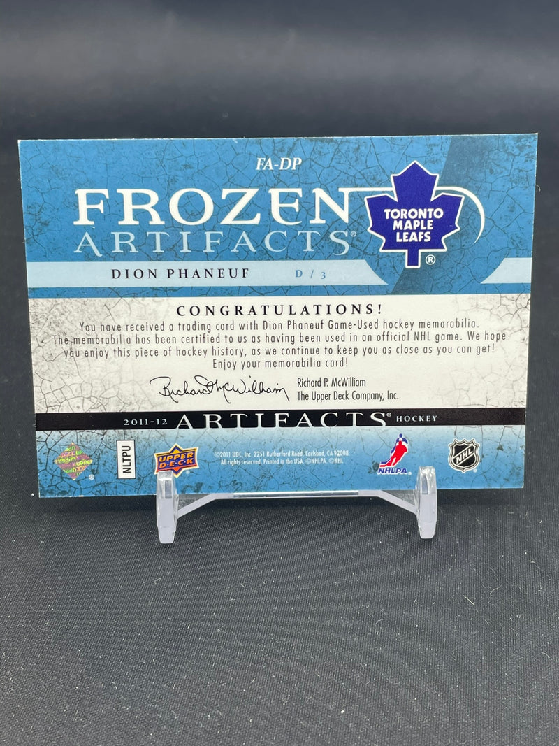 2011 UPPER DECK ARTIFACTS - FROZEN ARTIFACTS - D. PHANEUF - #FA-DP - #'D/135 - DUAL RELIC