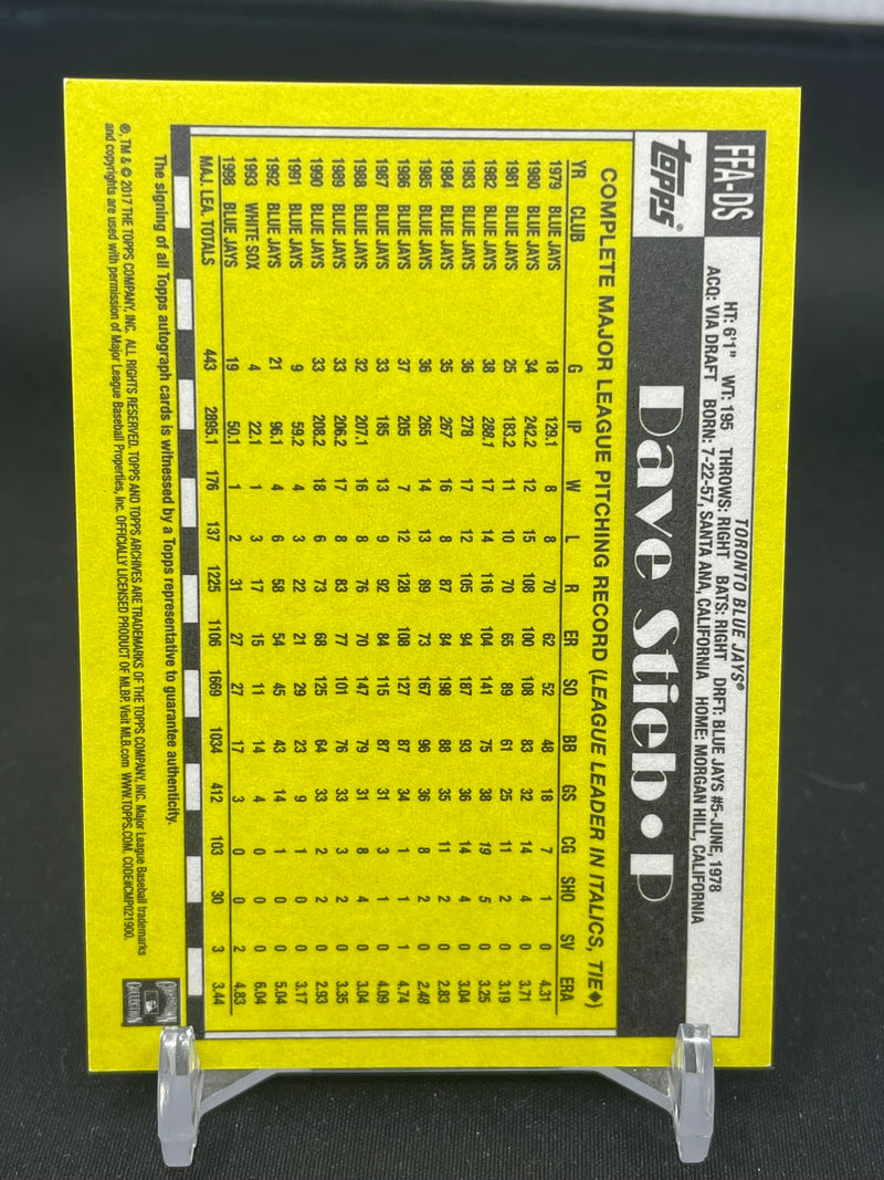 2017 TOPPS ARCHIVES FAN FAVOURITES - D. STIEB -