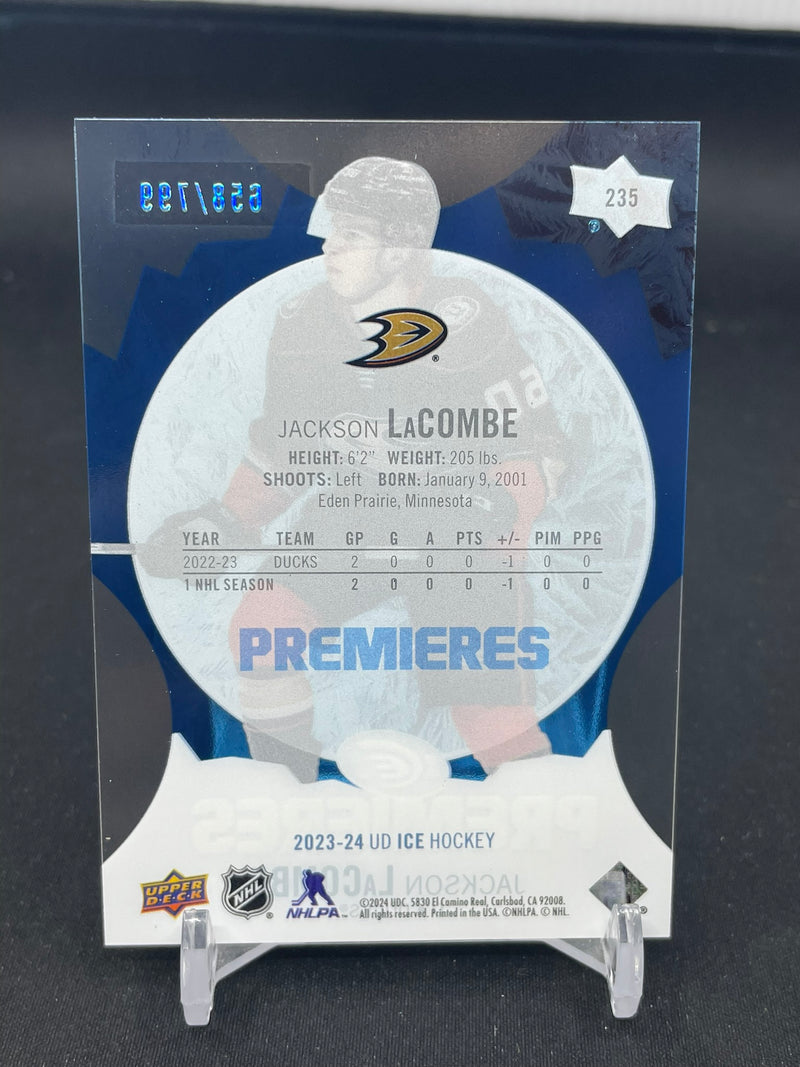 2023 UPPER DECK ICE - BLUE - ICE PREMIERES - J. LACOMBE - #235 - #'D/799 - RC