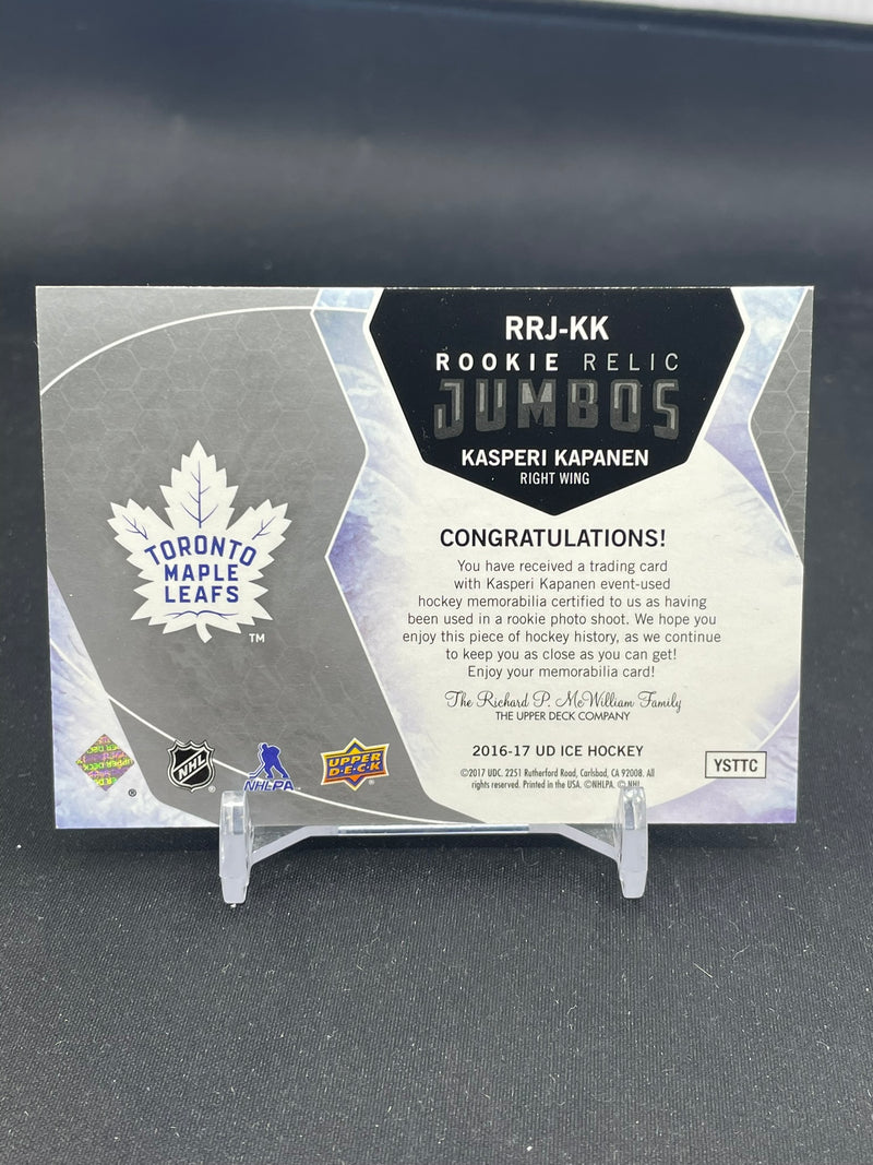 2016 UPPER DECK ICE - ROOKIE RELIC JUMBOS - K. KAPANEN - #RRJ-KK - #'D/199 - RELIC - RC