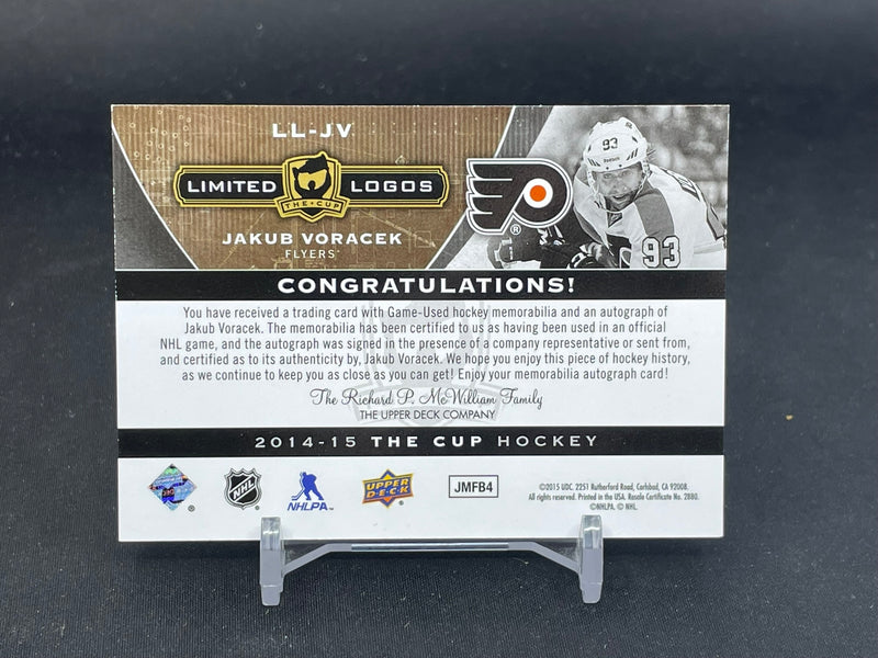 2014 UPPER DECK THE CUP - LIMITED LOGOS - J. VORACEK - #LL-JV - #'D/50 - RELIC - AUTOGRAPH
