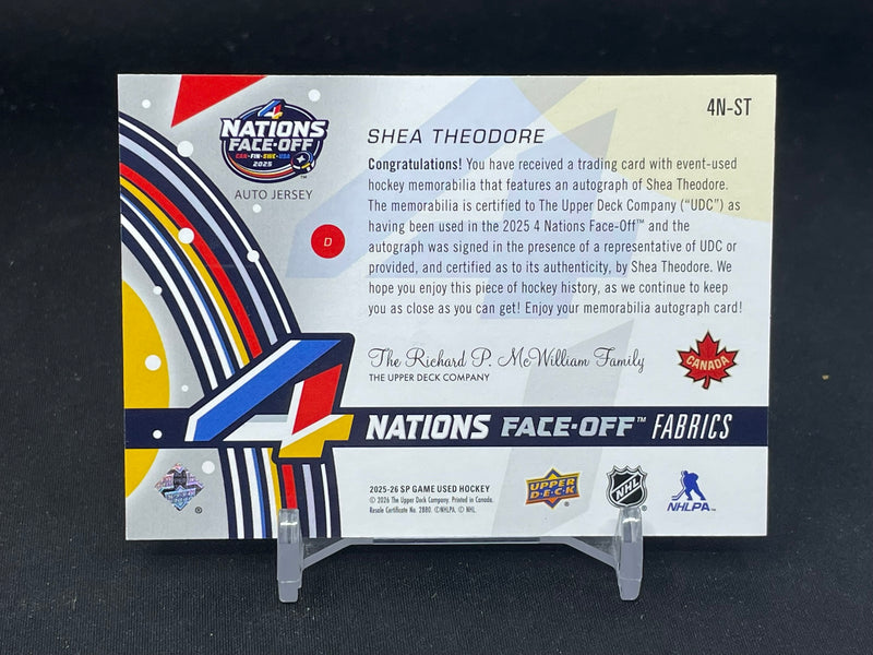 2025 UPPER DECK SP GAME USED - 4 NATIONS FACE-OFF FABRICS - S. THEODORE -