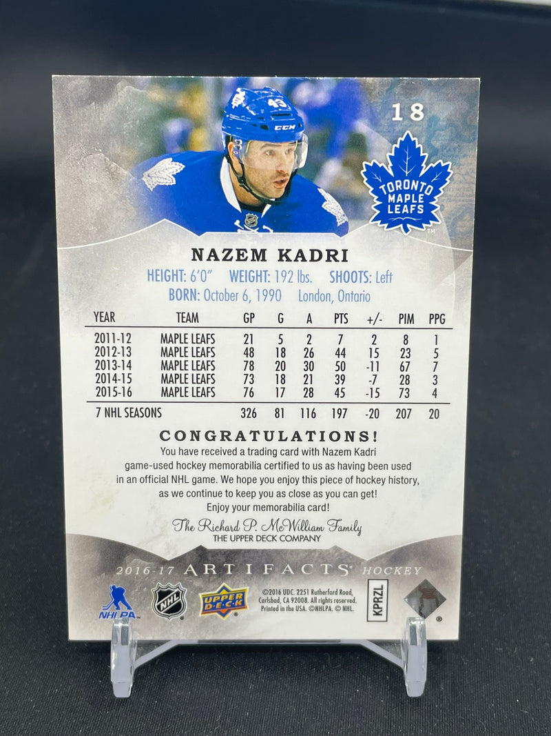 2016 UPPER DECK ARTIFACTS - N. KADRI - #18 - #'D/125 - DUAL RELIC
