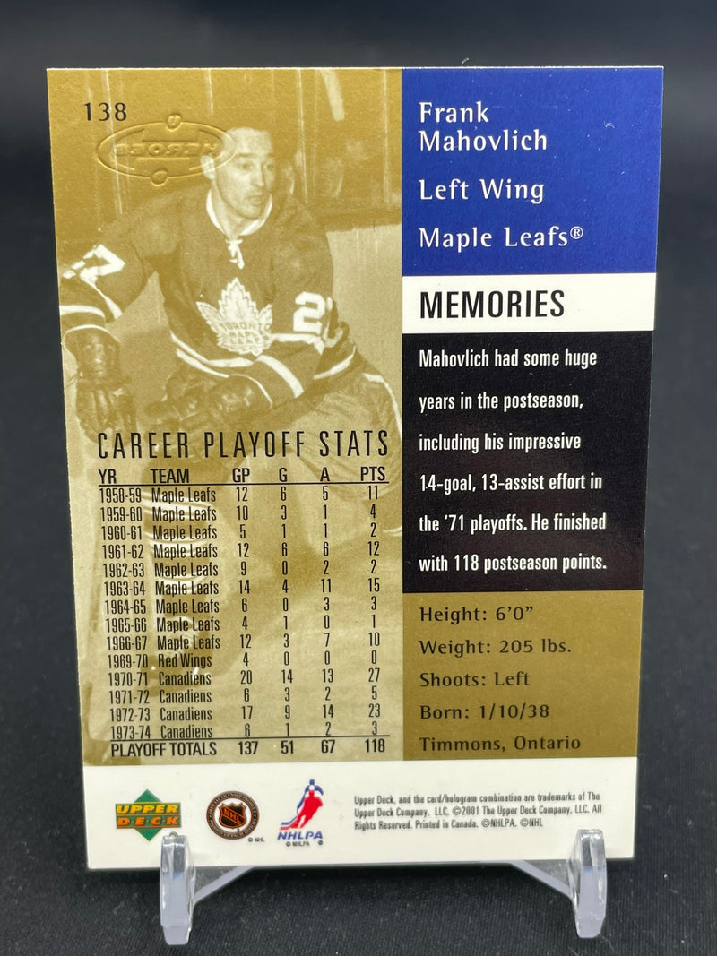 2001 UPPER DECK - IMMORTALS - F. MAHOVLICH -