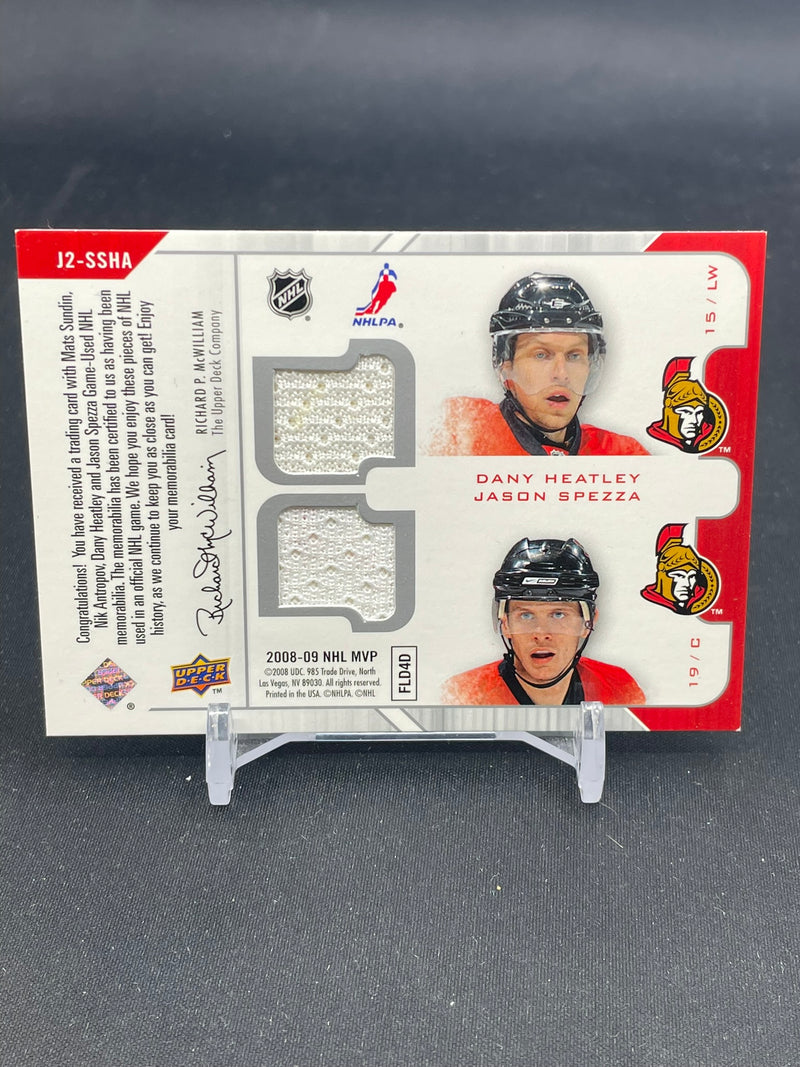 2008 UPPER DECK MVP - 2 ON 2 JERSEYS - M. SUNDIN / N. ANTROPOV / D. HEATLEY / J. SPEZZA -