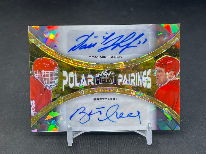 2024 LEAF METAL - POLAR PAIRINGS - GOLD - D. HASEK / B. HULL - #PP-5 - #'D/1 - DUAL AUTOGRAPH
