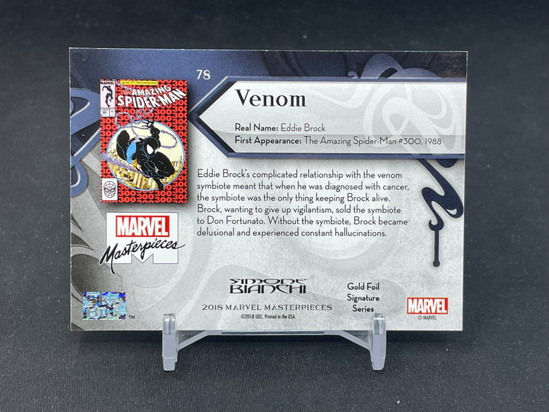 2018 UPPER DECK MARVEL MASTERPIECES - GOLD FOIL SIGNATURE SERIES - VENOM -
