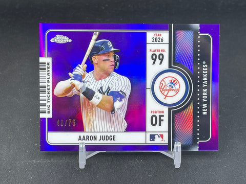 2026 TOPPS CHROME - PURPLE - BIG TICKET PLAYERS - A. JUDGE - #BTP-18 - #'D/75
