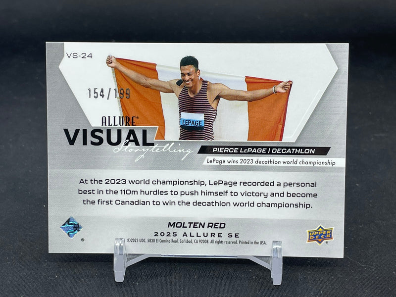 2025 UPPER DECK ALLURE SE - MOLTEN RED - VISUAL STORYTELLING - P. LEPAGE - #VS-24 - #'D/199