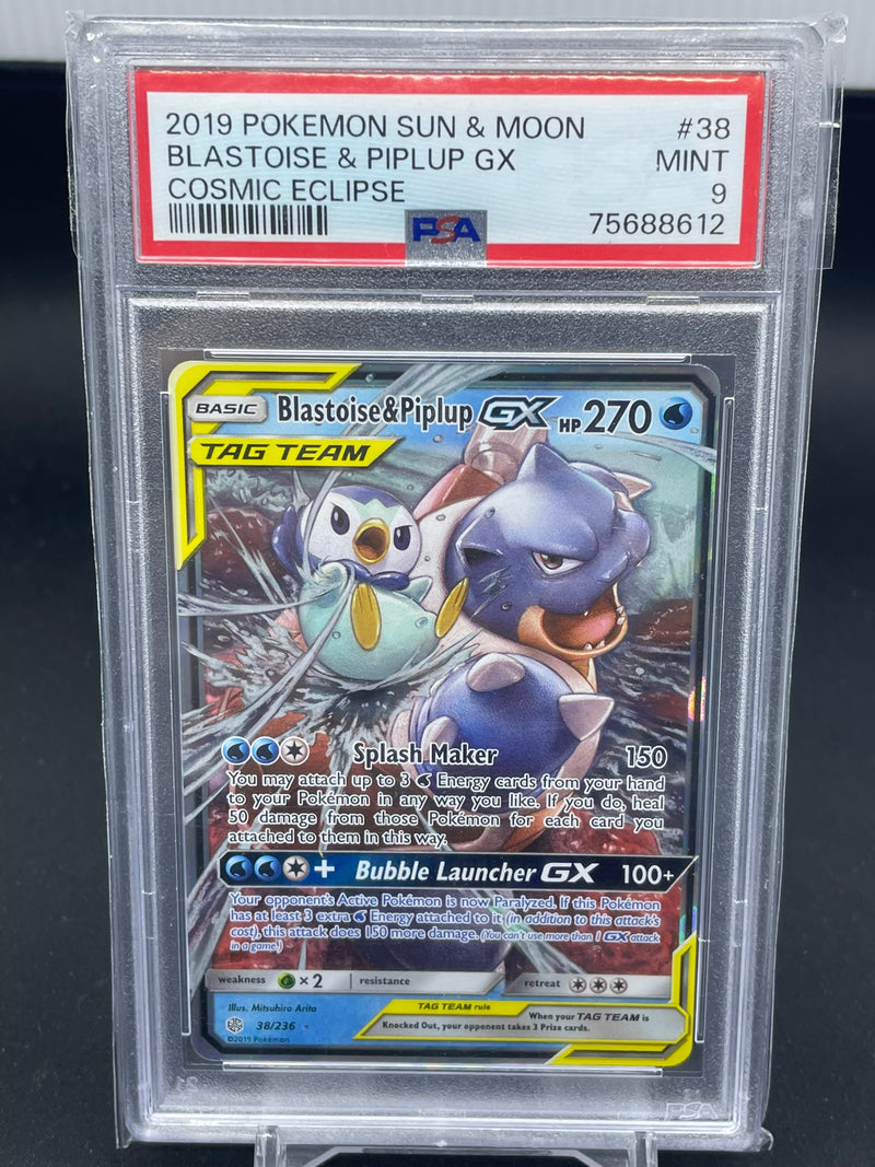 POKEMON - COSMIC ECLIPSE - BLASTOISE & PIPLUP GX -