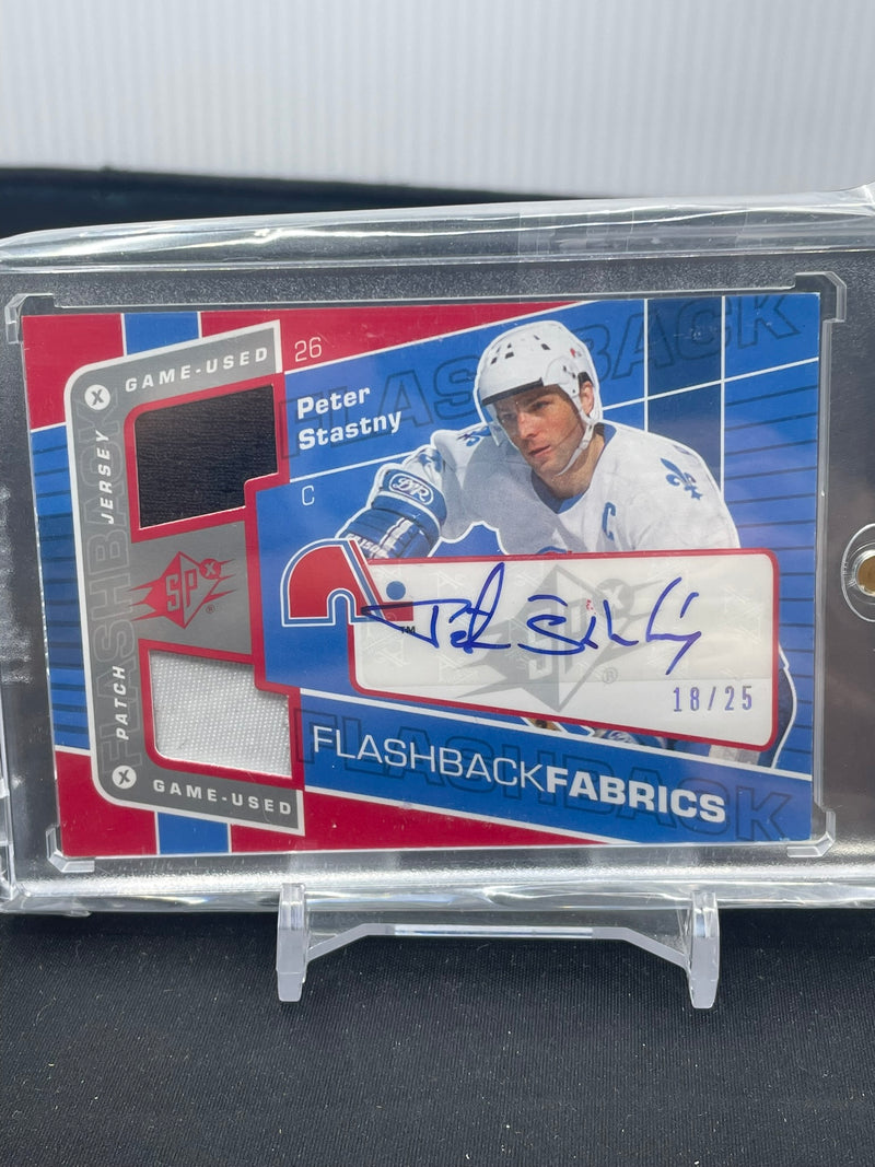 2007 UPPER DECK SPX - FLASHBACK FABRICS - P. STASTNY - #147 - #'D/25 - DUAL RELIC - AUTOGRAPH