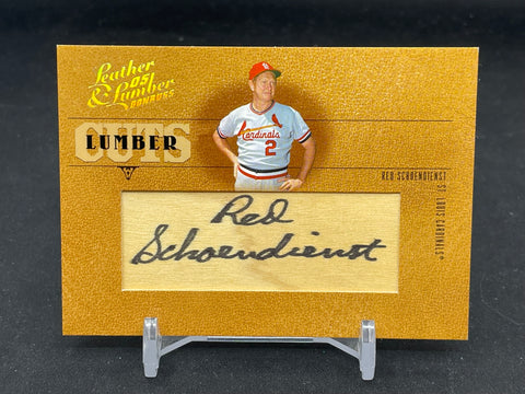 2005 DONRUSS LEATHER & LUMBER - LUMBER CUTS - R. SCHOENDIENST - #LC-47 - #'D/128 - RELIC - AUTOGRAPH