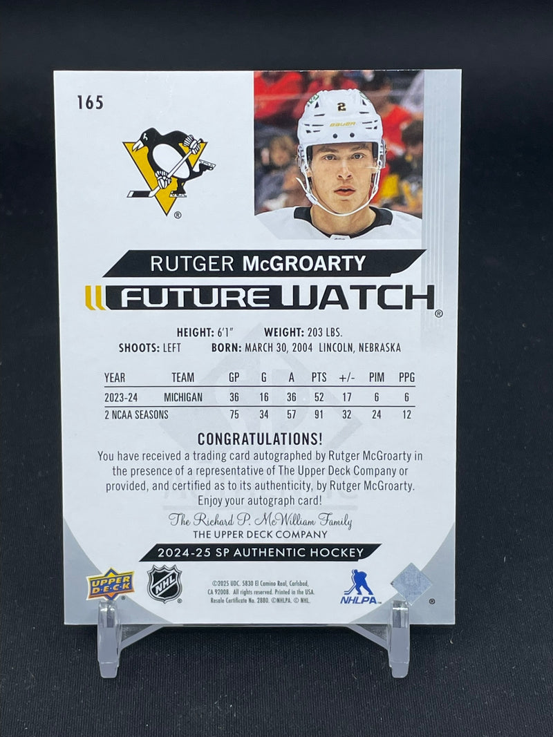 2024 UPPER DECK SP AUTHENTIC - FUTURE WATCH AUTO - R. MCGROARTY - #165 - #'D/999 - AUTOGRAPH - RC