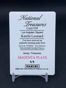 2019 PANINI NATIONAL TREASURES - MAGENTA PRINTING PLATE - K. LEONARD - #29 - #'D/1