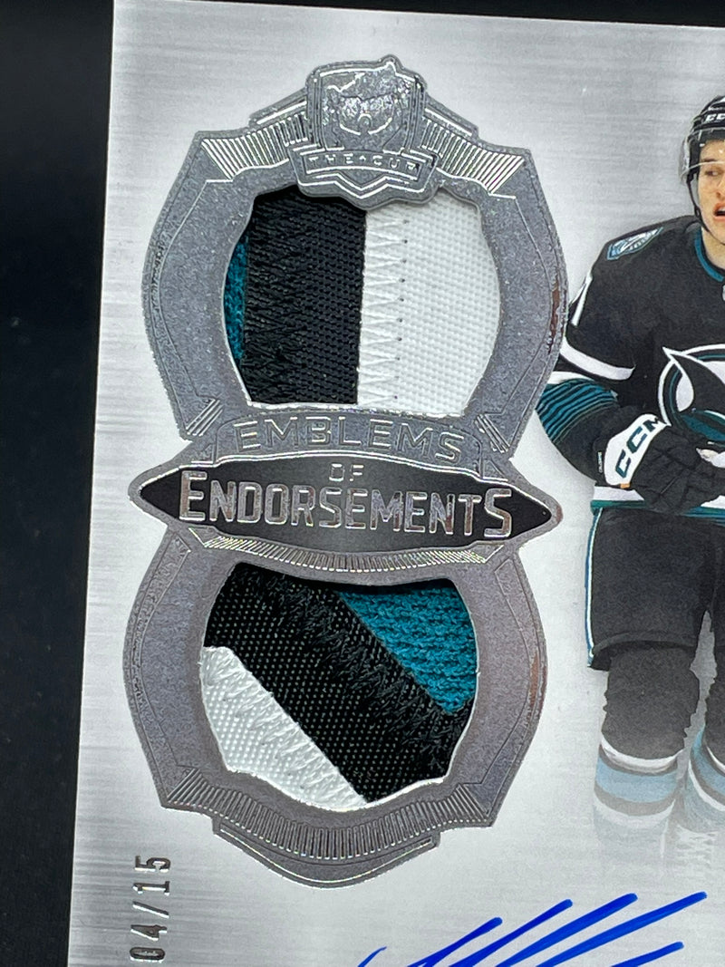 2024 UPPER DECK THE CUP - EMBLEMS OF ENDORSEMENTS - M. CELEBRINI - #EE-MC - #'D/15 - DUAL PATCH - AUTOGRAPH - RC