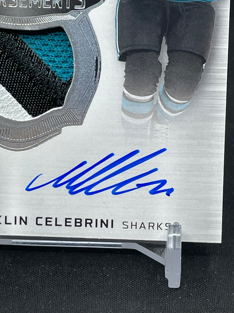 2024 UPPER DECK THE CUP - EMBLEMS OF ENDORSEMENTS - M. CELEBRINI - #EE-MC - #'D/15 - DUAL PATCH - AUTOGRAPH - RC