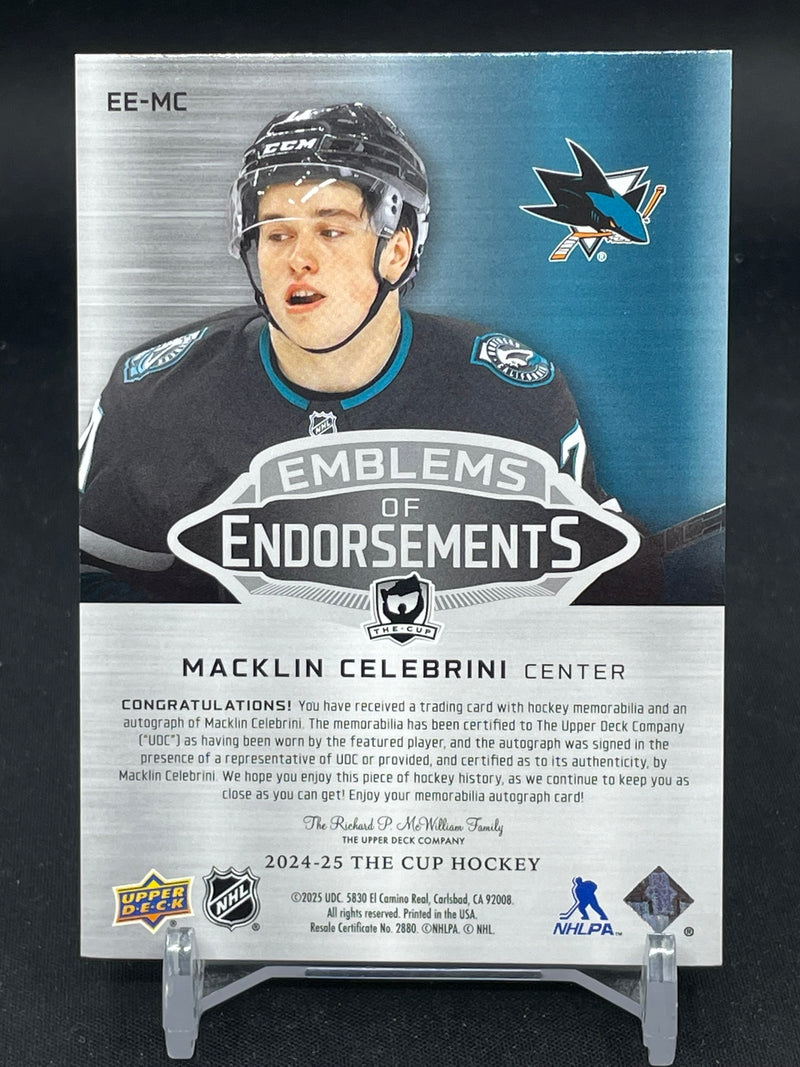 2024 UPPER DECK THE CUP - EMBLEMS OF ENDORSEMENTS - M. CELEBRINI - #EE-MC - #'D/15 - DUAL PATCH - AUTOGRAPH - RC