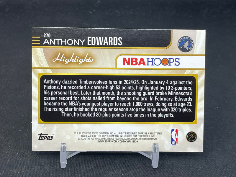 2025 TOPPS NBA HOOPS - GREEN - HIGHLIGHTS - A. EDWARDS -