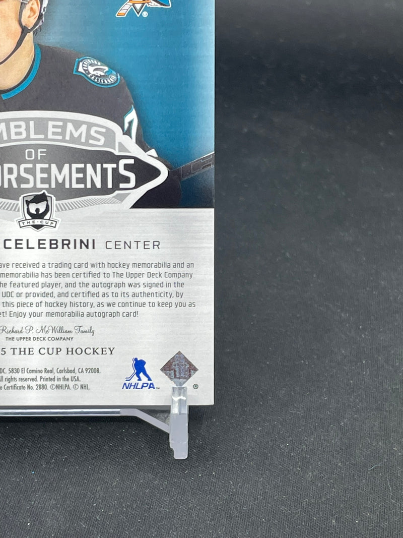 2024 UPPER DECK THE CUP - EMBLEMS OF ENDORSEMENTS - M. CELEBRINI - #EE-MC - #'D/15 - DUAL PATCH - AUTOGRAPH - RC
